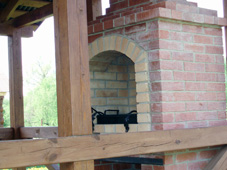 Строительство: сруб дома в деревне Кузьминское, близ п Барыбино (печь-барбекю)